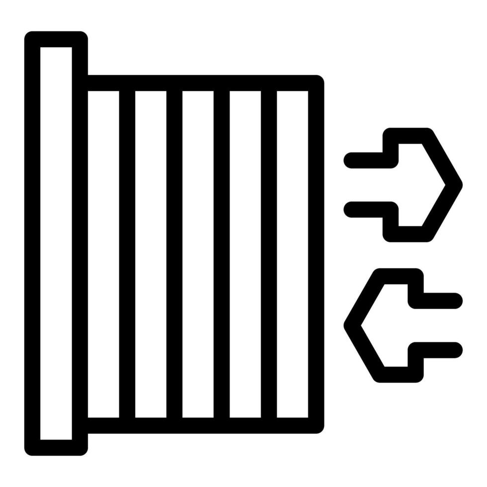Simple black and white icon of a radiator heating a room vector