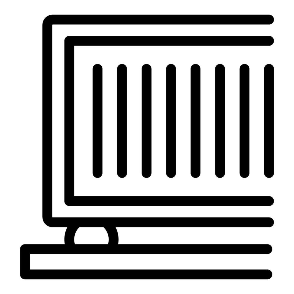 Simple bold icon of a container on a loading platform for logistics vector