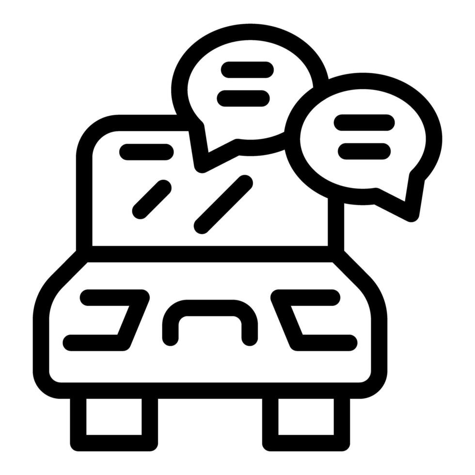 Icon of a self driving car having a conversation vector
