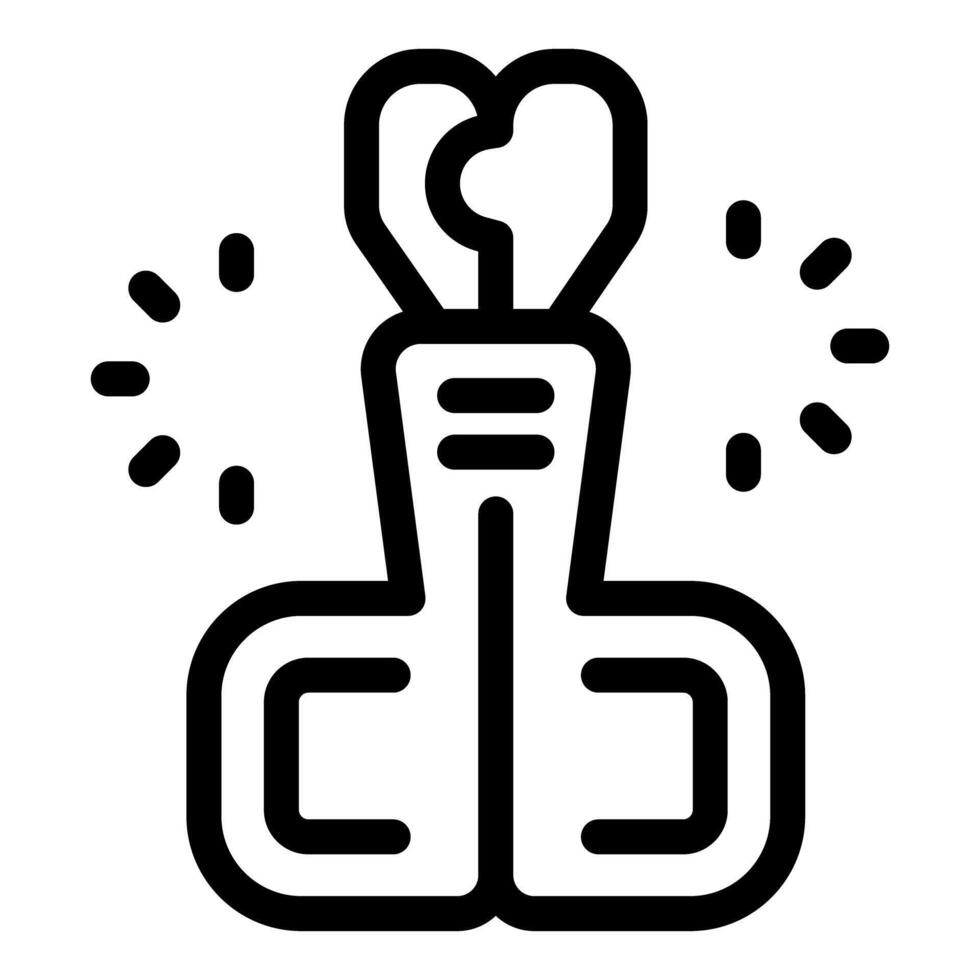 Black outline icon of a robot holding a lightbulb, symbolizing artificial intelligence generating new ideas vector