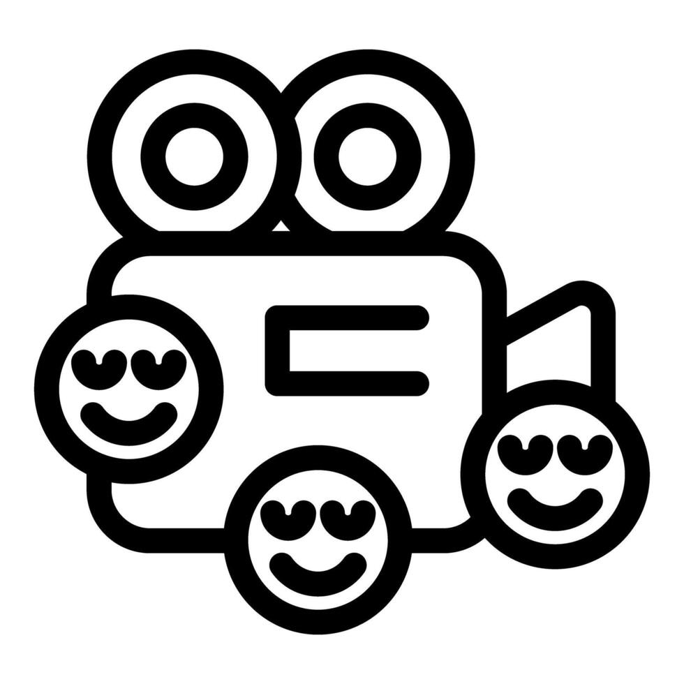 camera is recording positive feedback with happy emoticons vector