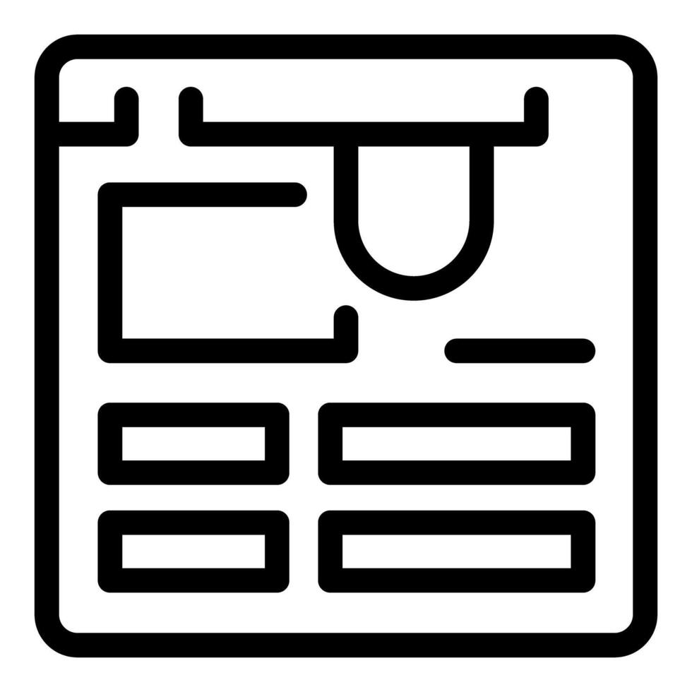 Simple icon of a web design project open on a computer vector