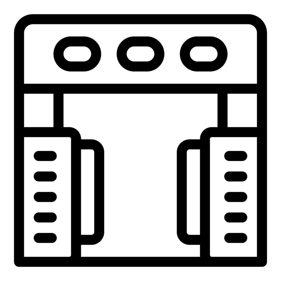 Public transport ticket barrier gate access point icon vector