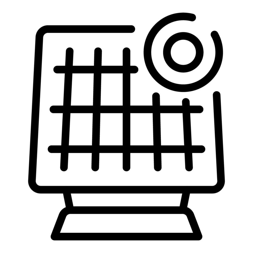 Solar panel converting sunlight into renewable energy icon vector