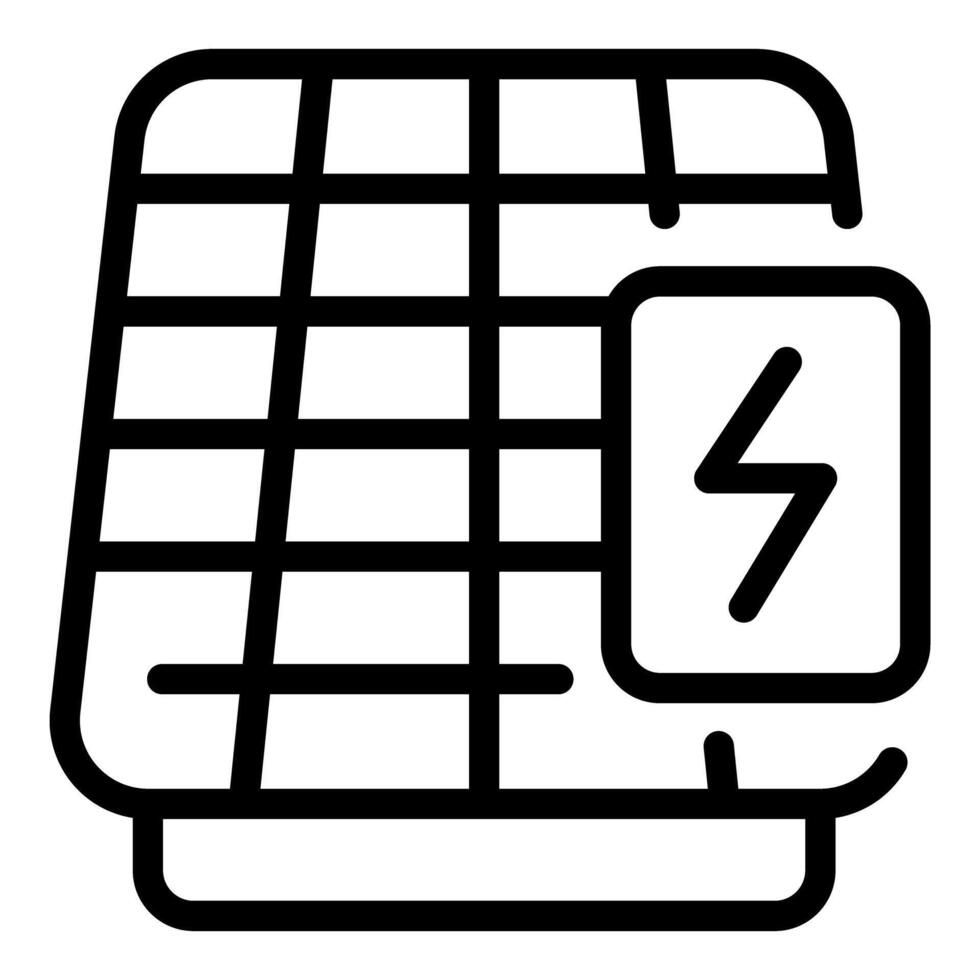 Solar panel generating clean electricity from sun light icon vector