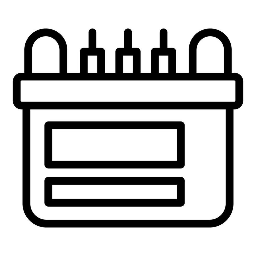Car battery icon representing accumulator providing energy for vehicle vector
