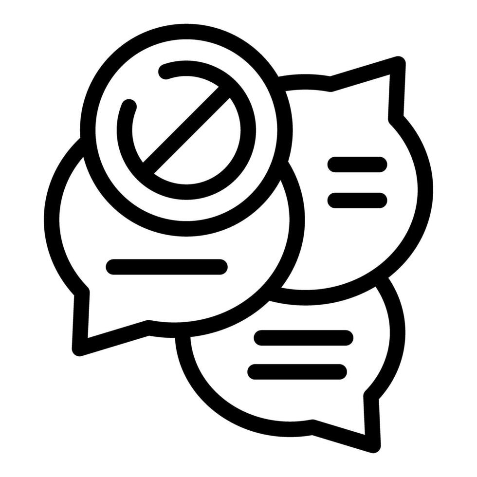 Concept of censorship and free speech with chat bubbles and a slash symbol vector