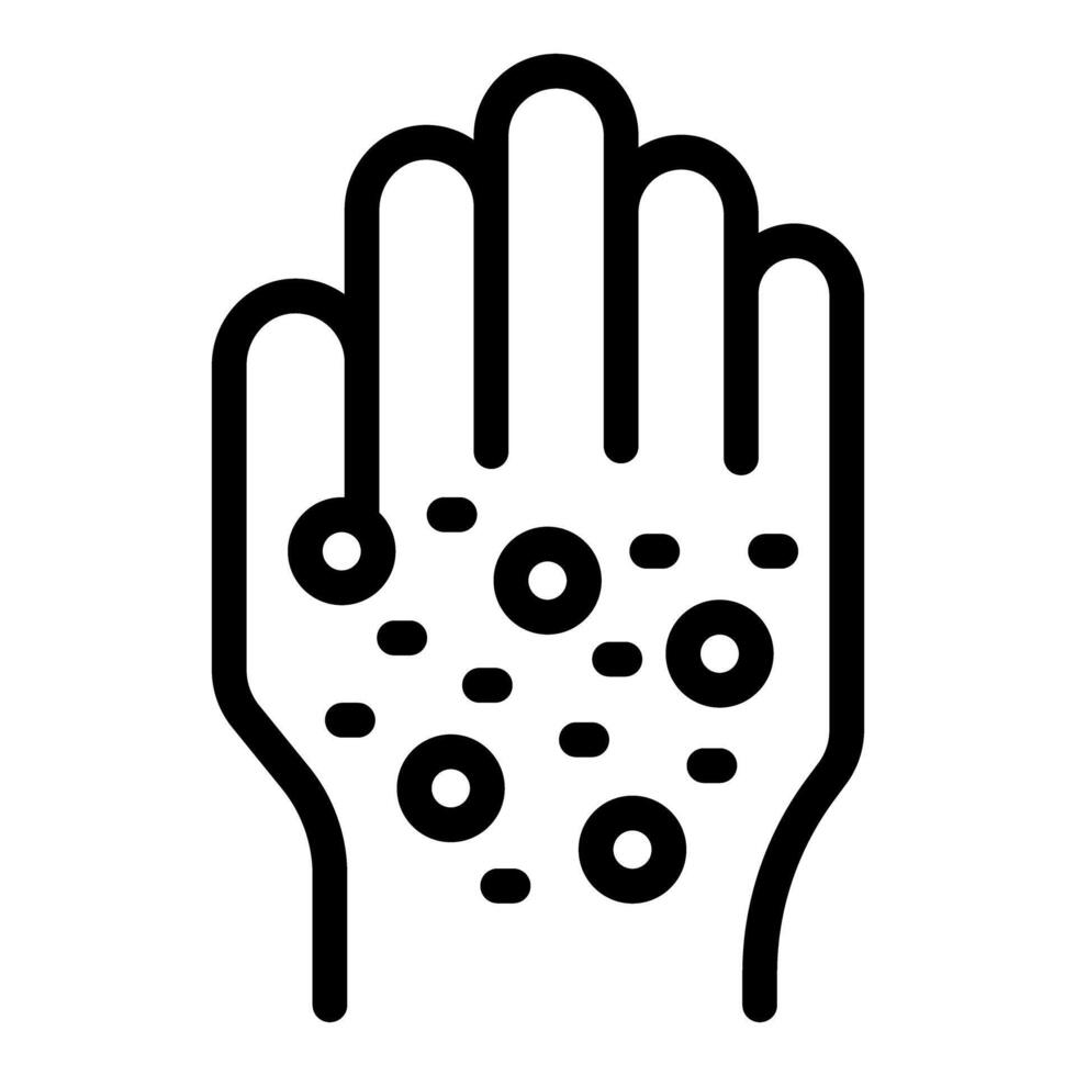 Human hand showing symptoms of monkeypox virus vector