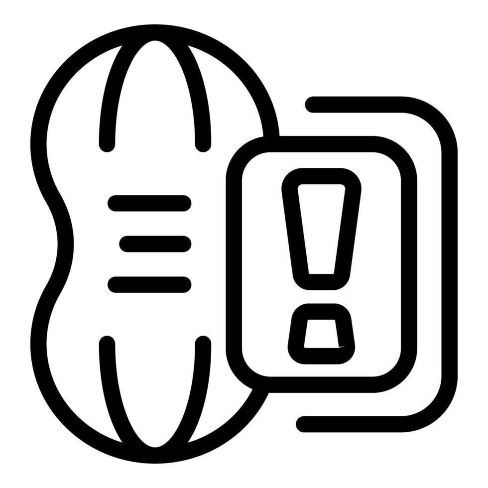 Peanut allergy alert showing anaphylaxis risk with exclamation point vector