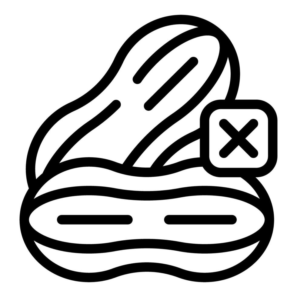Peanut allergy icon showing groundnut as forbidden food vector