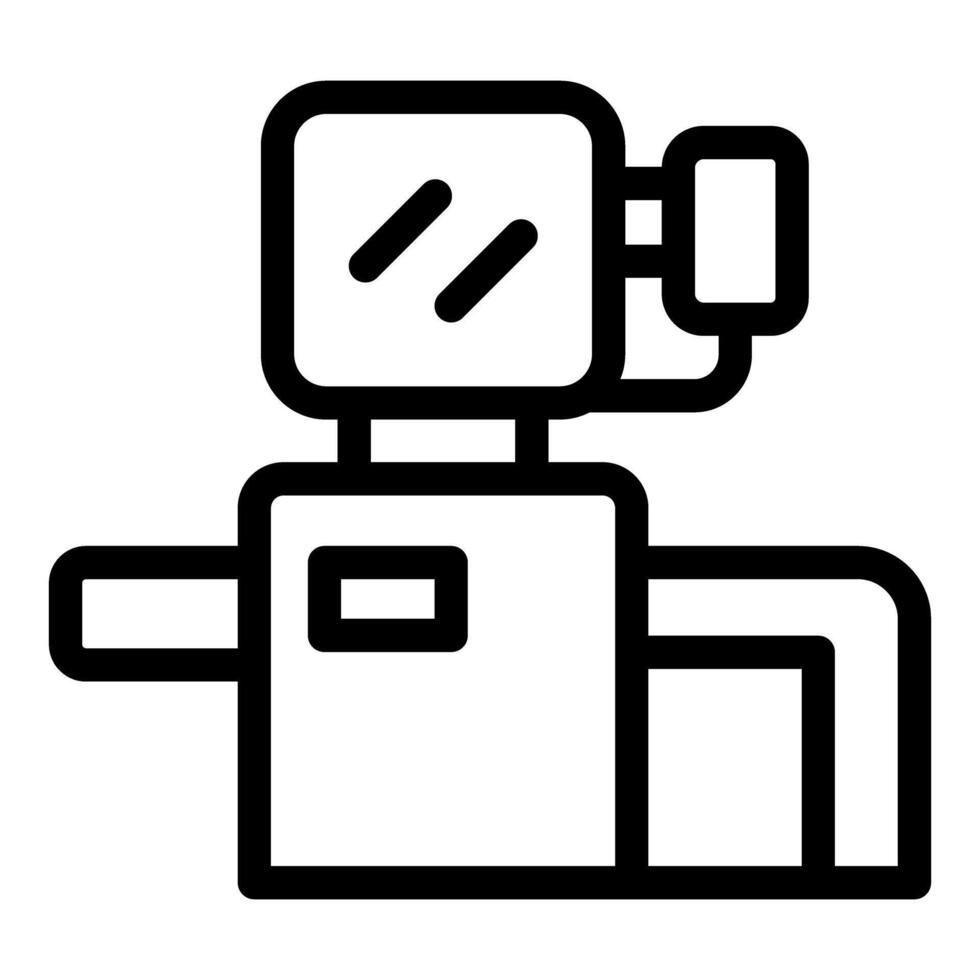 Line icon style medical imaging machine illustrating radiology vector