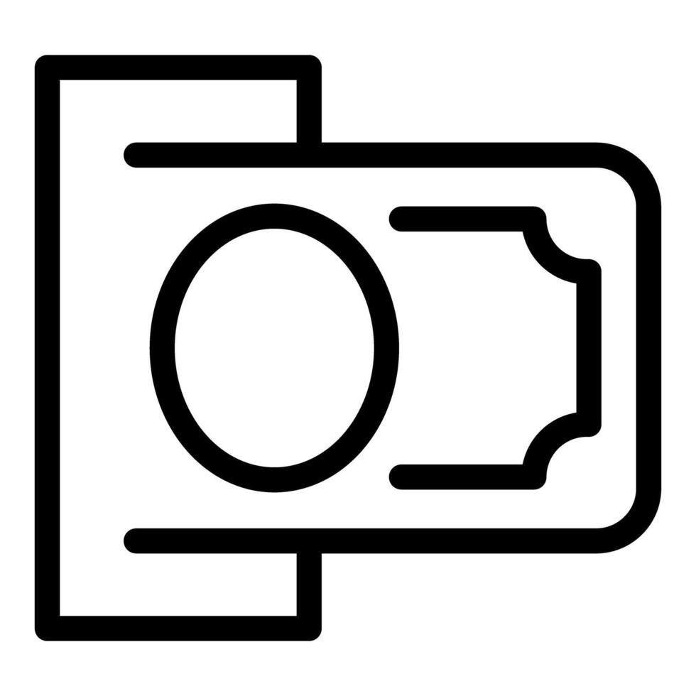 Line icon of a hand holding a banknote, finance and payment concept vector