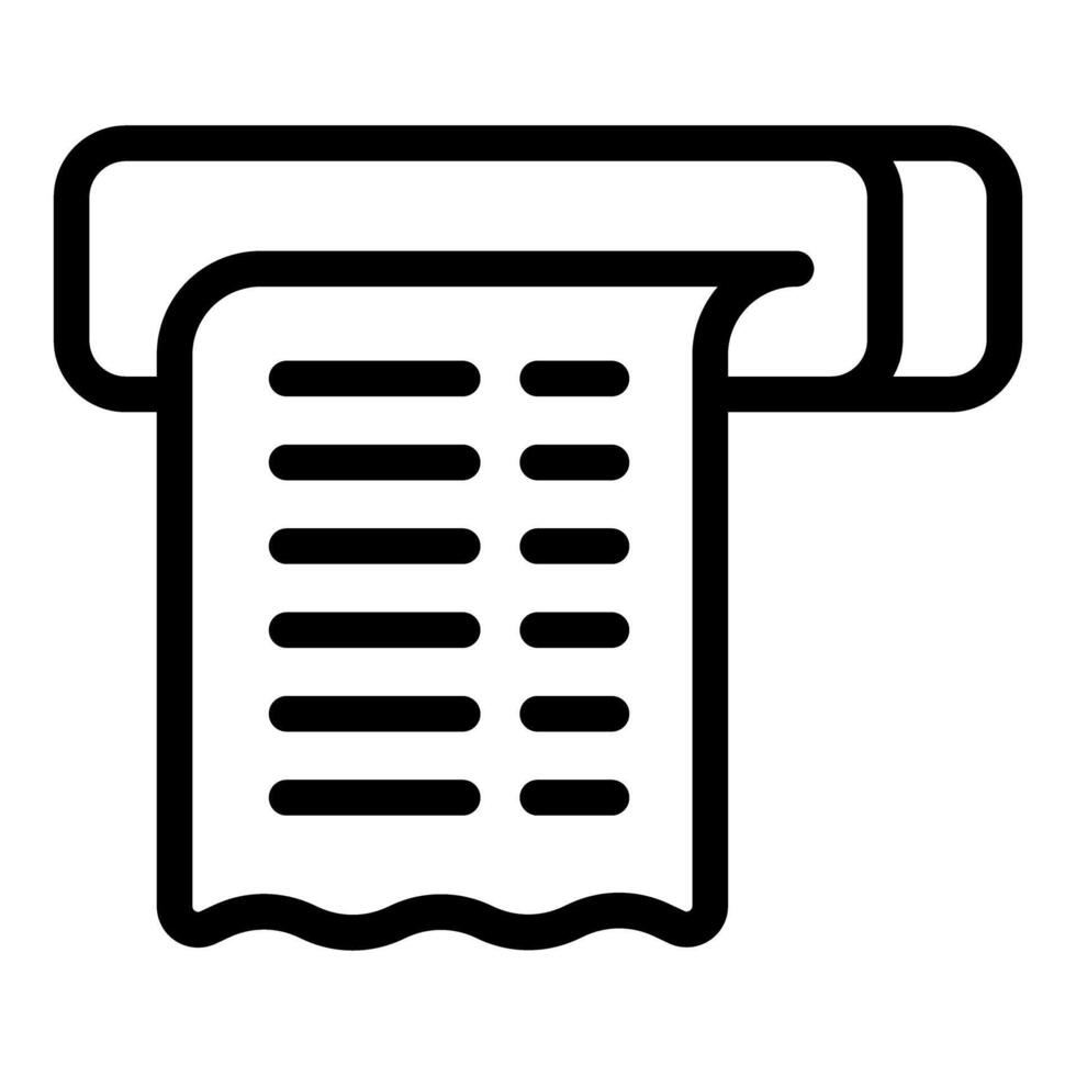 Simple icon of a pos terminal printing a customer receipt vector