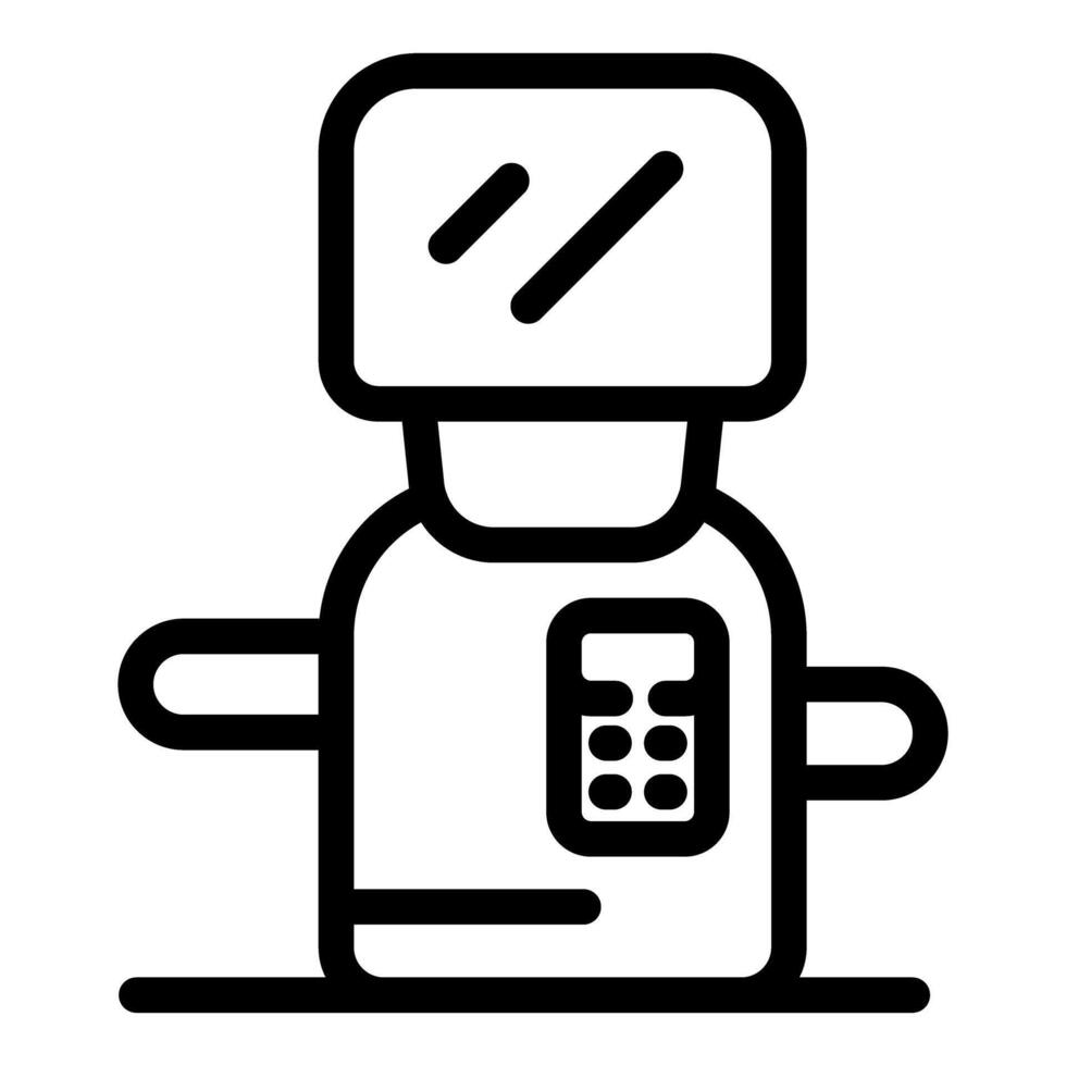 Modern robot standing with arms outstretched and head tilted vector