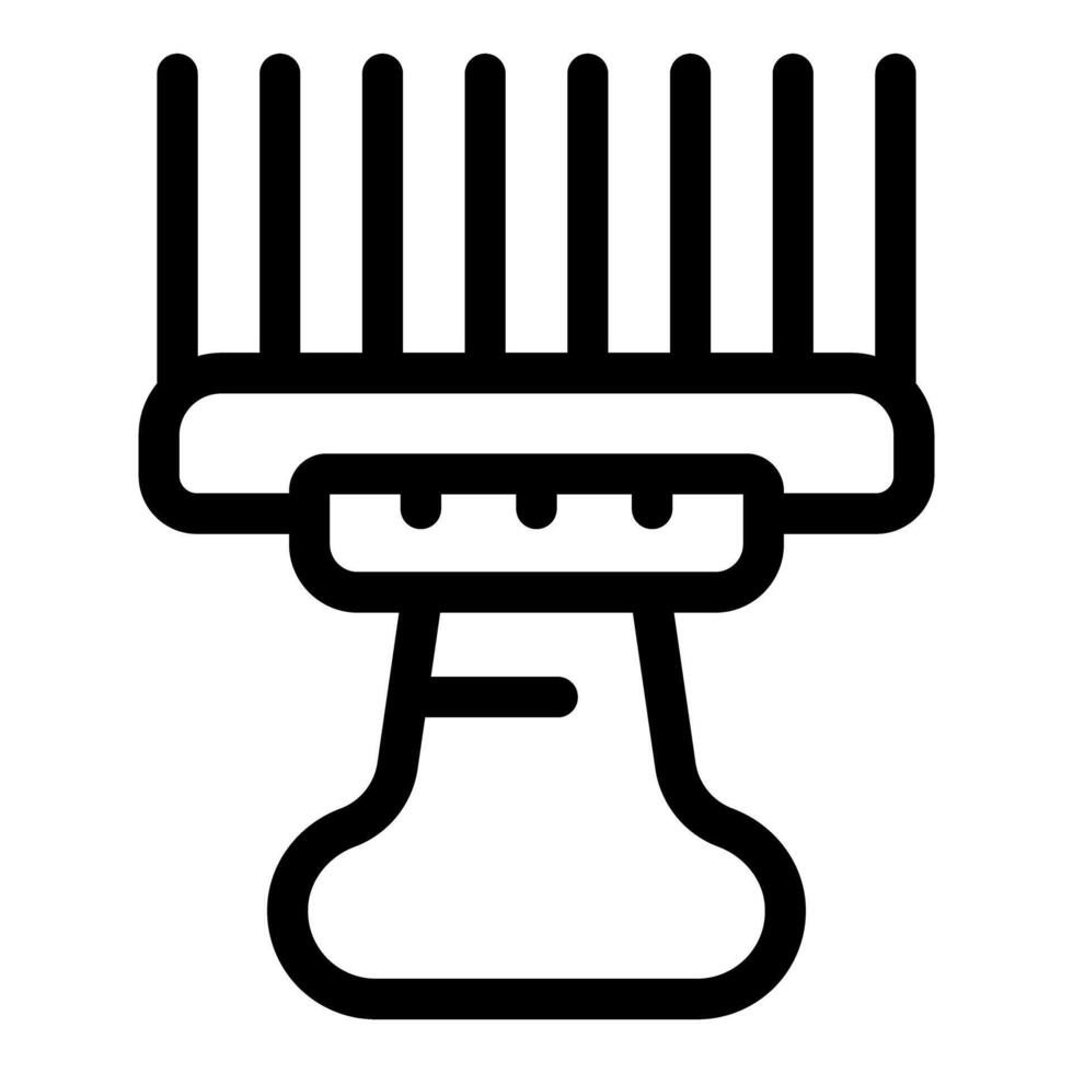 Afro comb icon, outline style vector