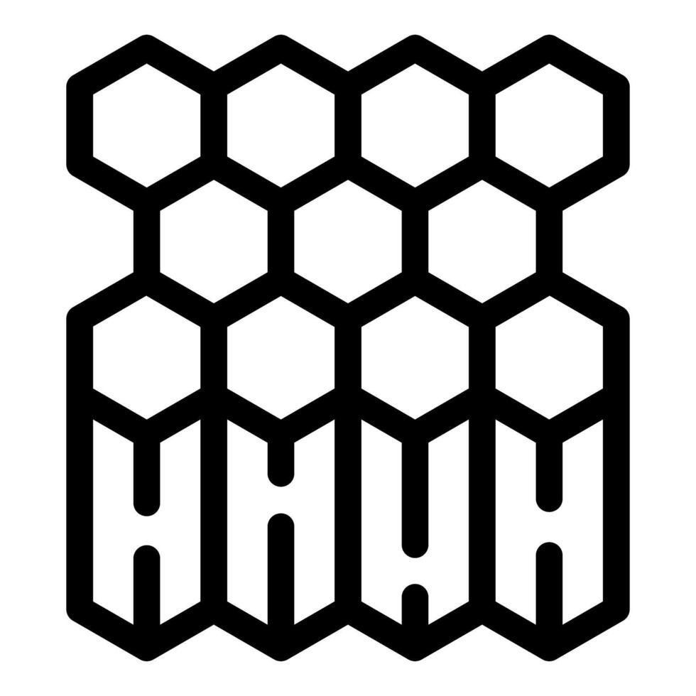 Honeycomb dripping honey icon, outline style vector