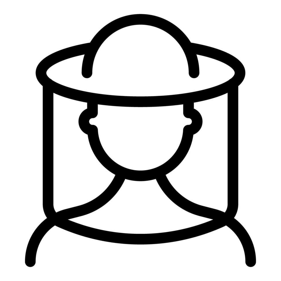 Beekeeper wearing protective hat icon showing beekeeping profession vector