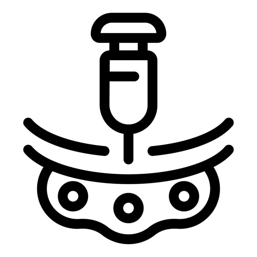 Syringe injecting substance into cells for scientific research and medical treatment vector