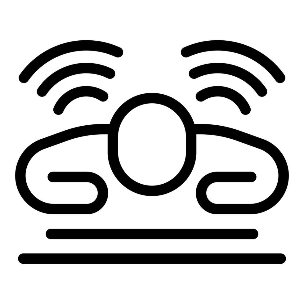 Smart car parking sensor emitting radio waves icon vector