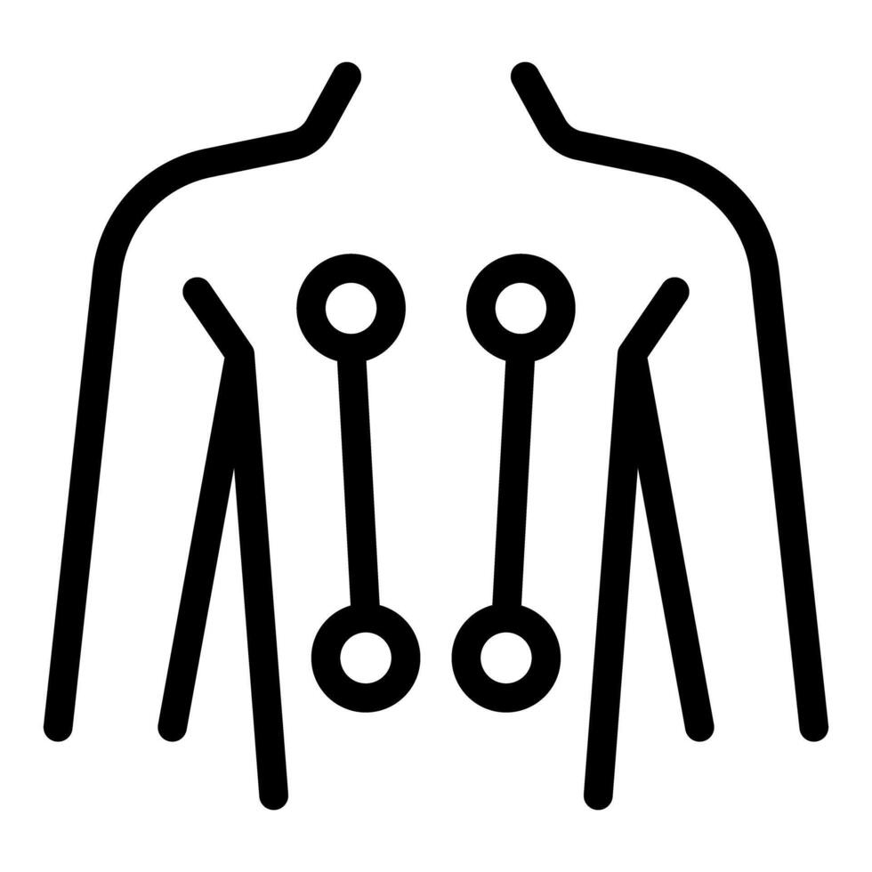 Acupuncture therapy using needles inserted into body for alternative healing and pain relief vector