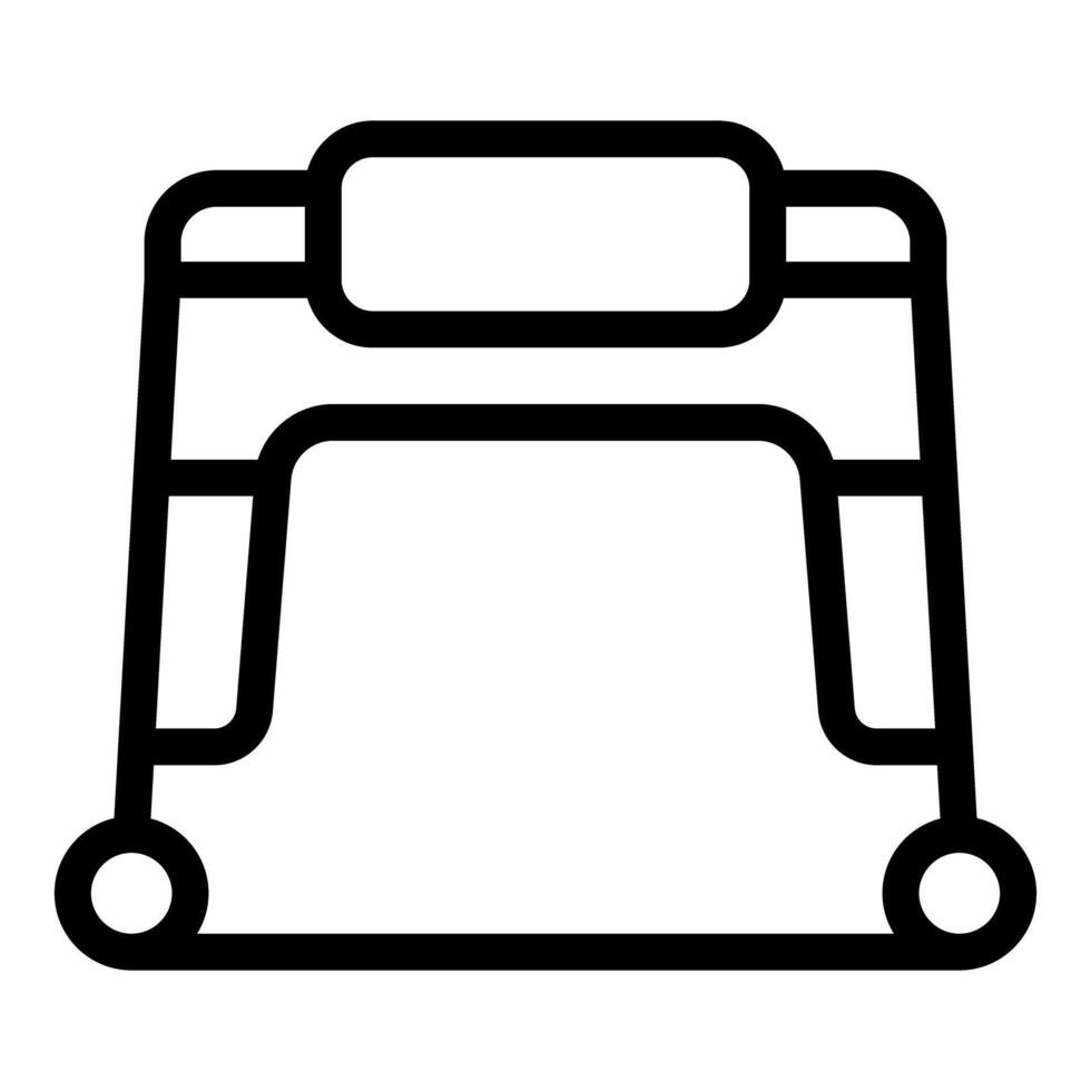 Medical walker rollator providing support and mobility for elderly or injured individuals vector