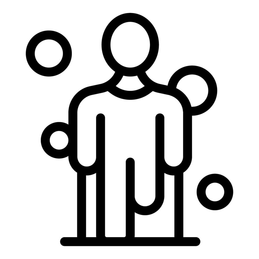 Patient experiencing dizziness, vertigo, and loss of balance icon vector