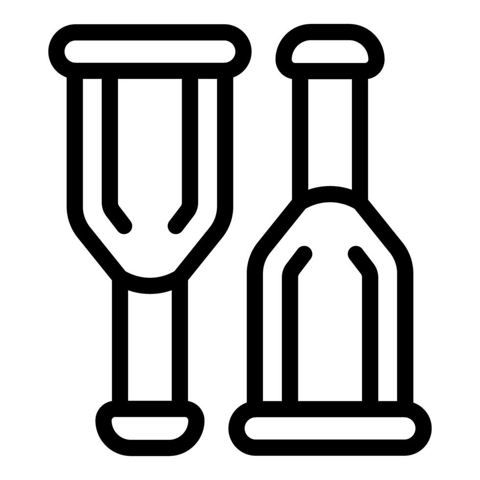 Simple line drawing of a pair of crutches, often used for support after an injury vector