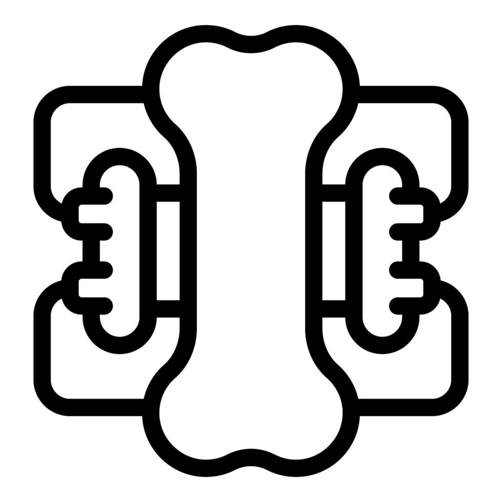 Orthopedic surgeon fixing broken bone with screws and plates icon vector