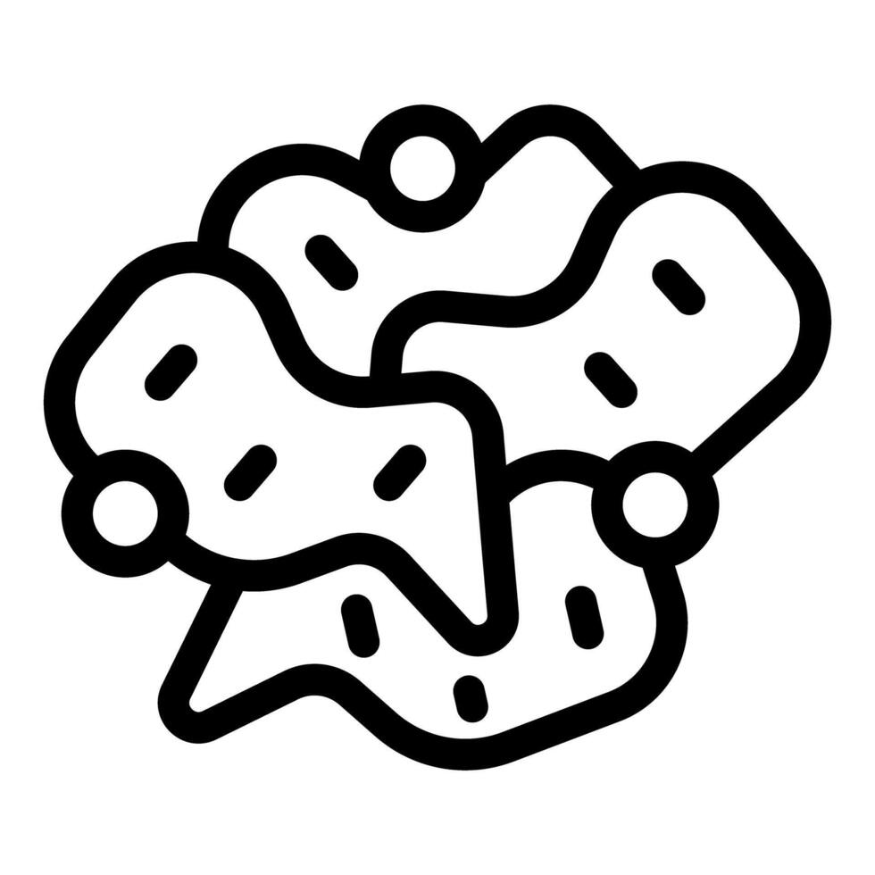 Black and white line art illustration of bacteria or a virus vector