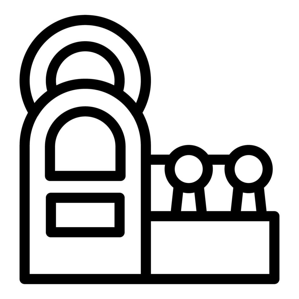 Old style public telephone booth with round shape and buttons for communication vector