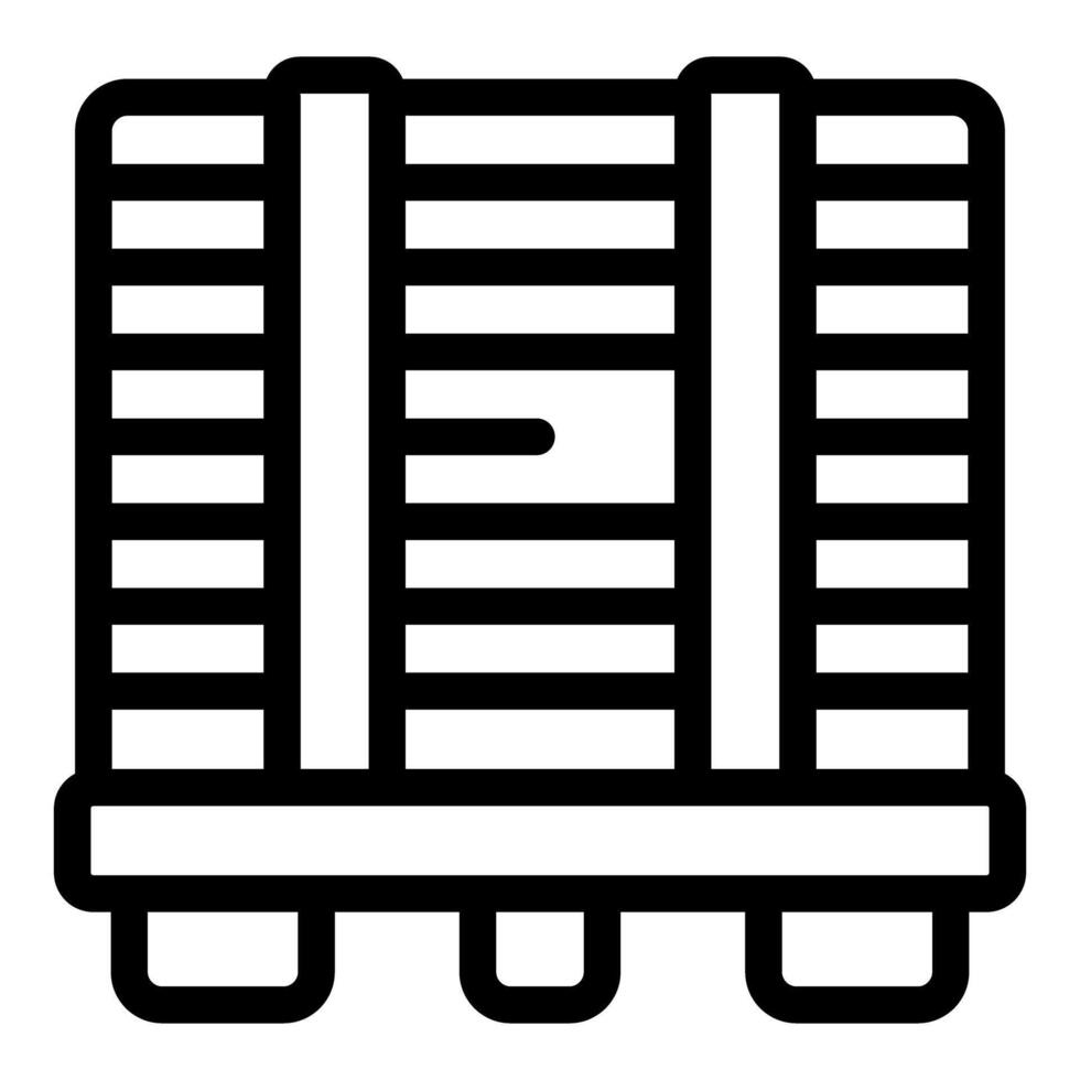 Simple icon of stacked lumber on a pallet, ready for transport or storage vector