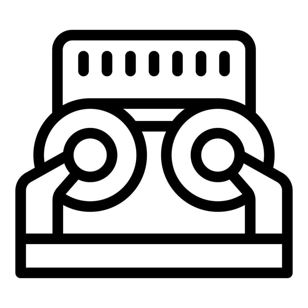 Audio cassette tape playing music from deck with visible spool reels vector