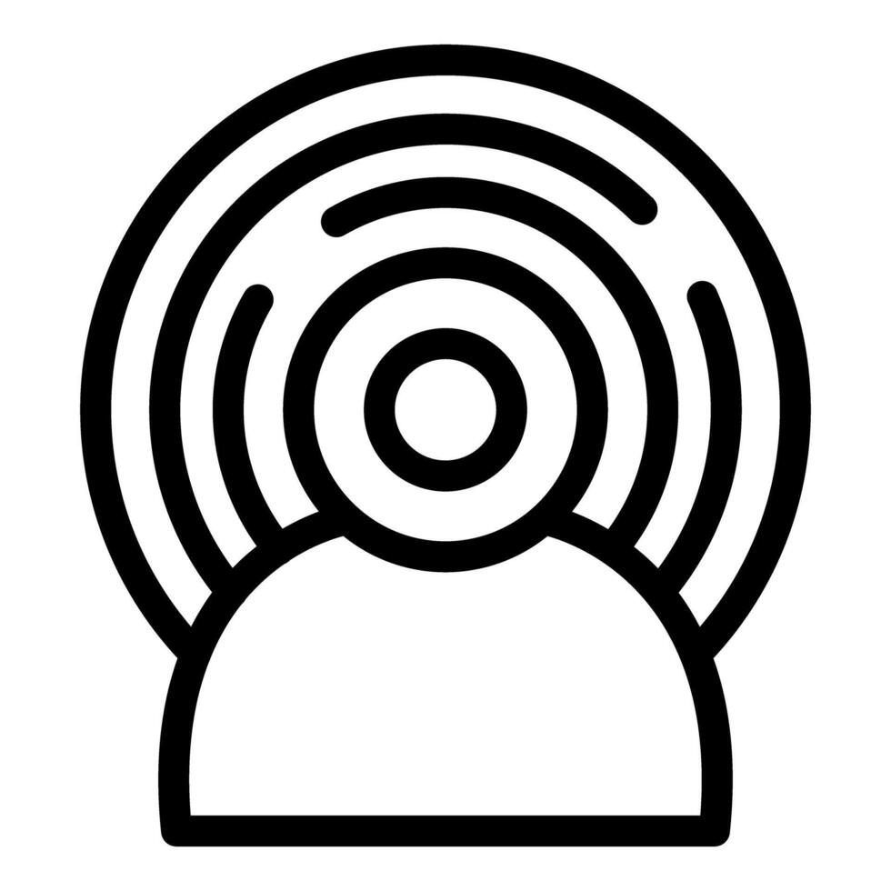 Person experiencing migraine headache with waves radiating from head icon vector
