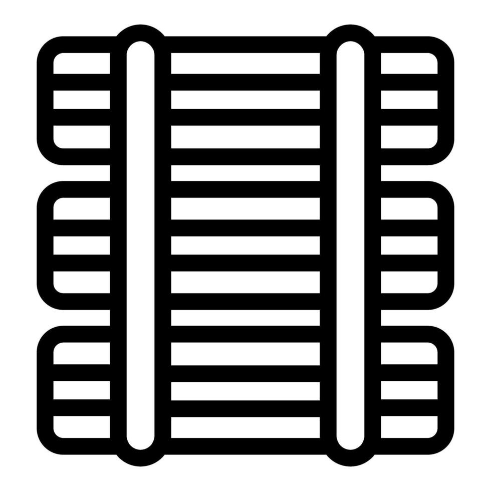 Radiator detail icon representing heating system using water vector