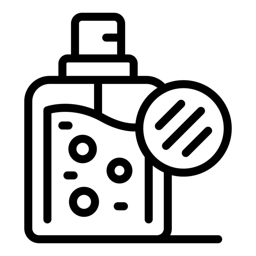 Black line bottle of aftershave or cologne for men vector