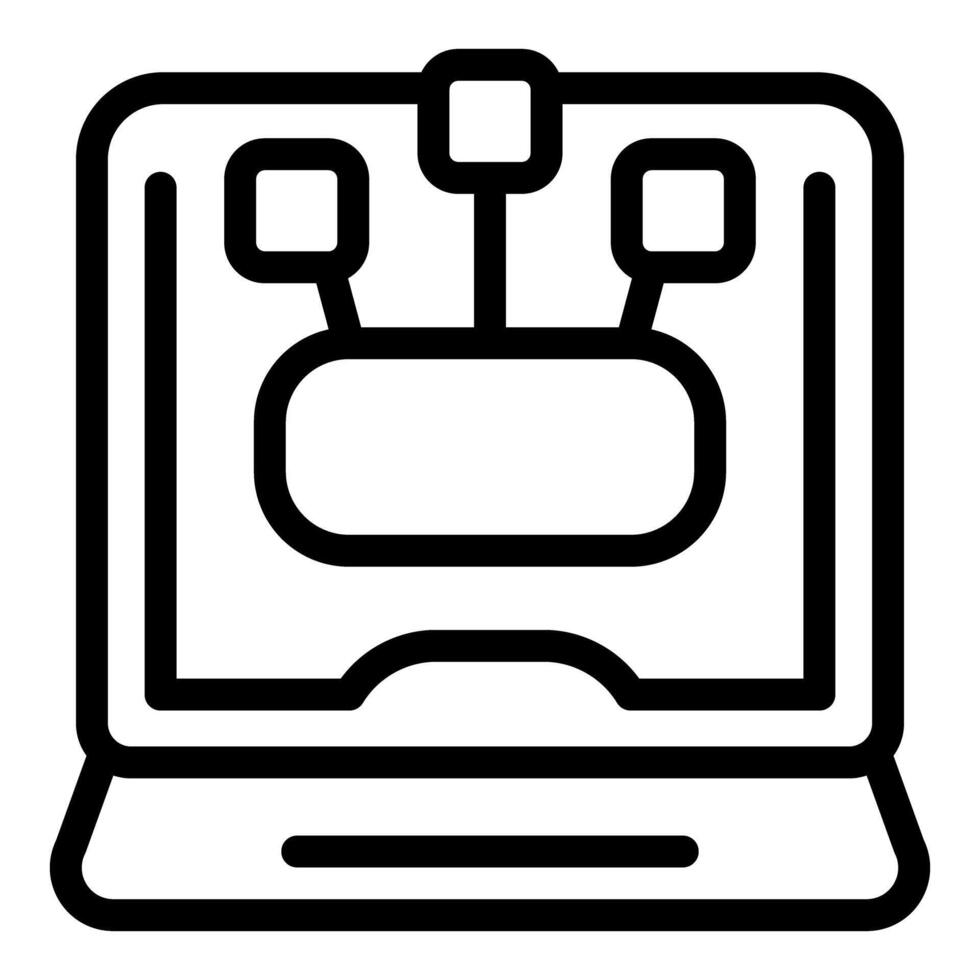 Laptop showing artificial intelligence algorithm learning from data vector