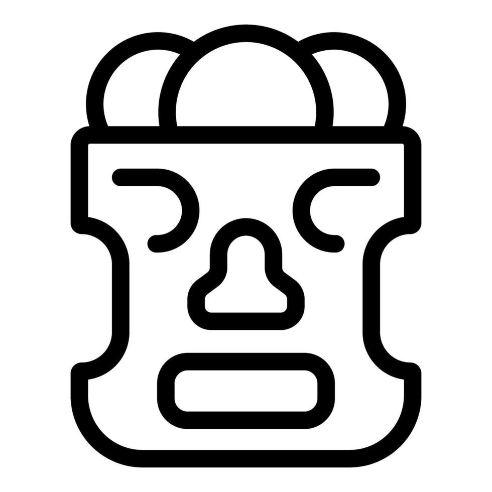 Ancient hawaiian idol statue carved from volcanic rock representing a deity vector