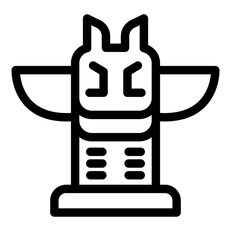 Traditional wooden totem pole representing native american culture with bold lines vector