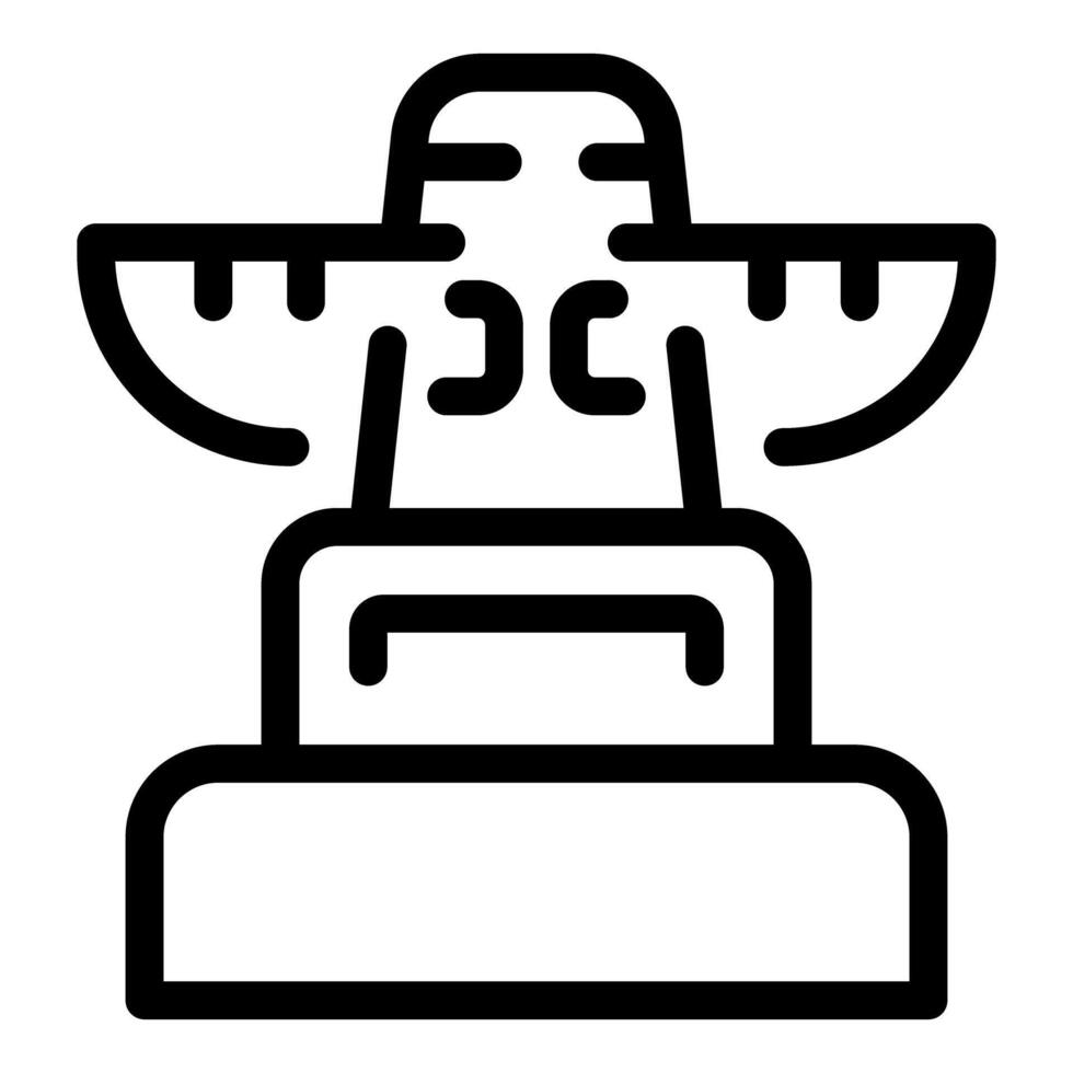 Simple line drawing icon of an indigenous totem pole vector