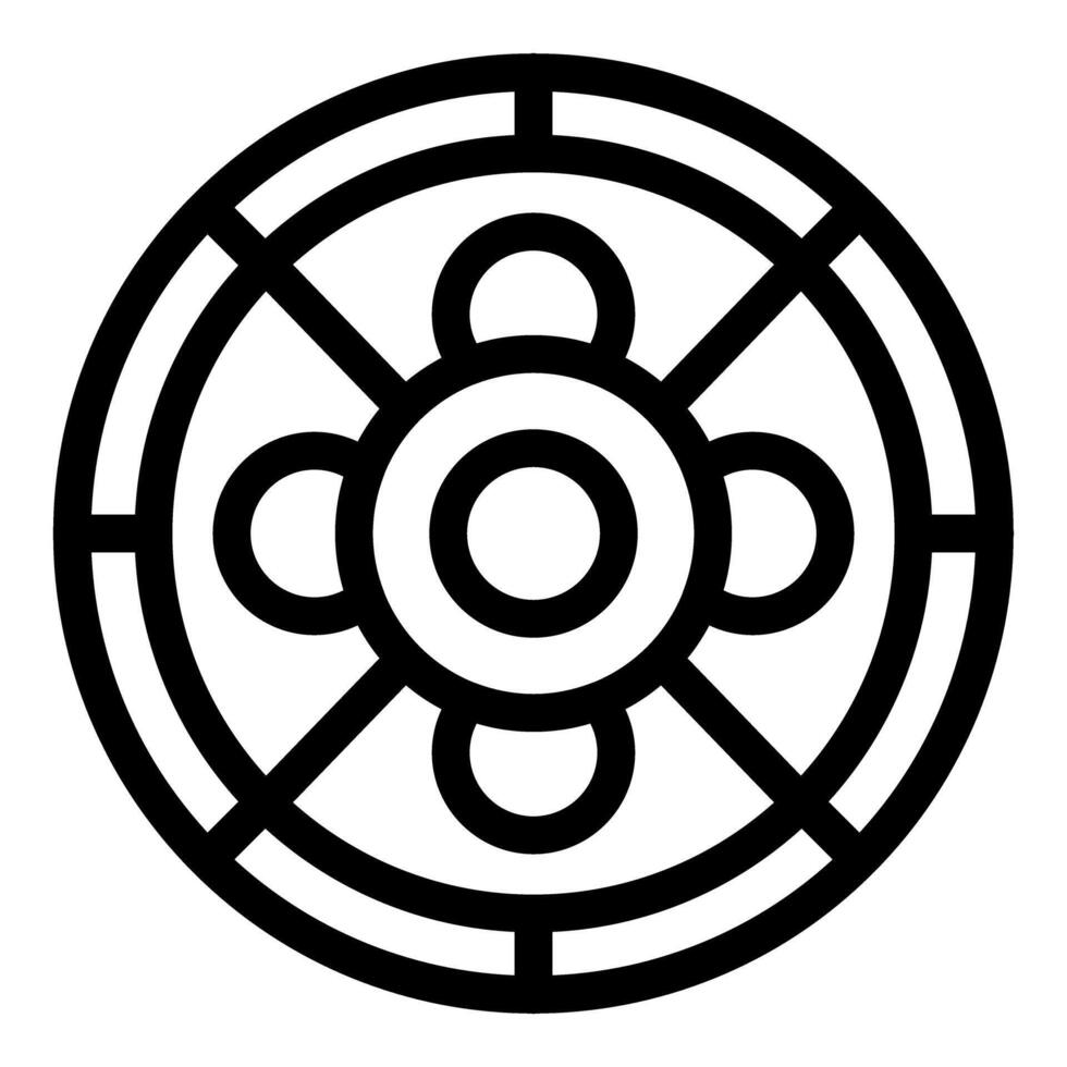 Round ornament with circles and cross lines representing harmony and balance vector