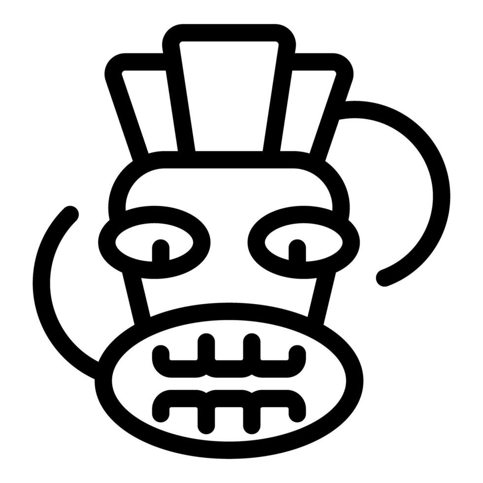 Tiki idol wearing a protective mask with sharp teeth showing vector