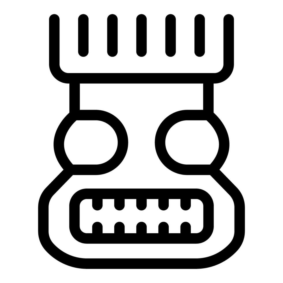 Ancient tribal mask icon with big eyes and teeth showing for history or anthropology projects vector