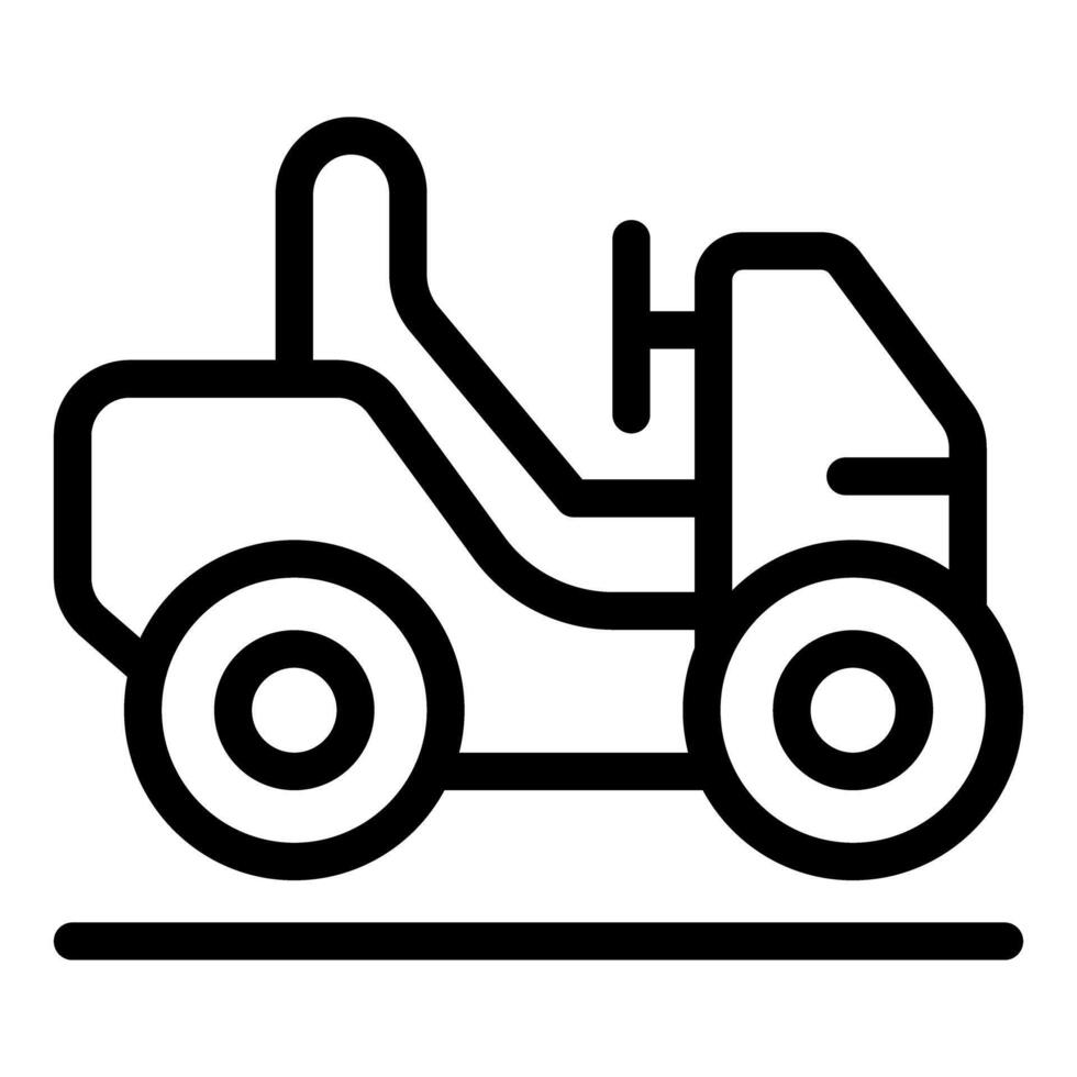 Side view simple line drawing of military vehicle driving on road vector