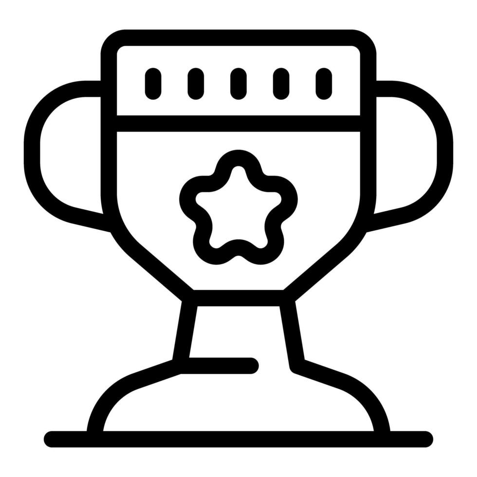 Champion trophy cup awarding first place winner with star shape symbol icon vector