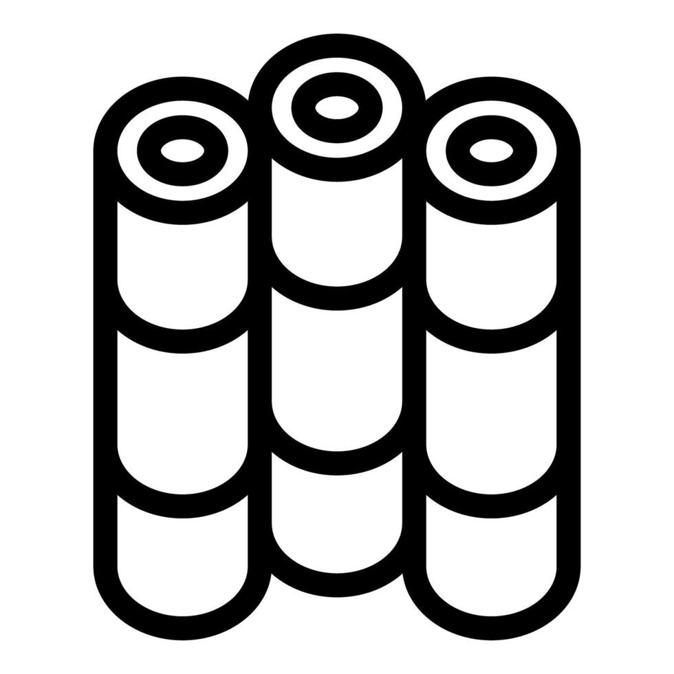 Three sugarcane stalks standing up together icon vector
