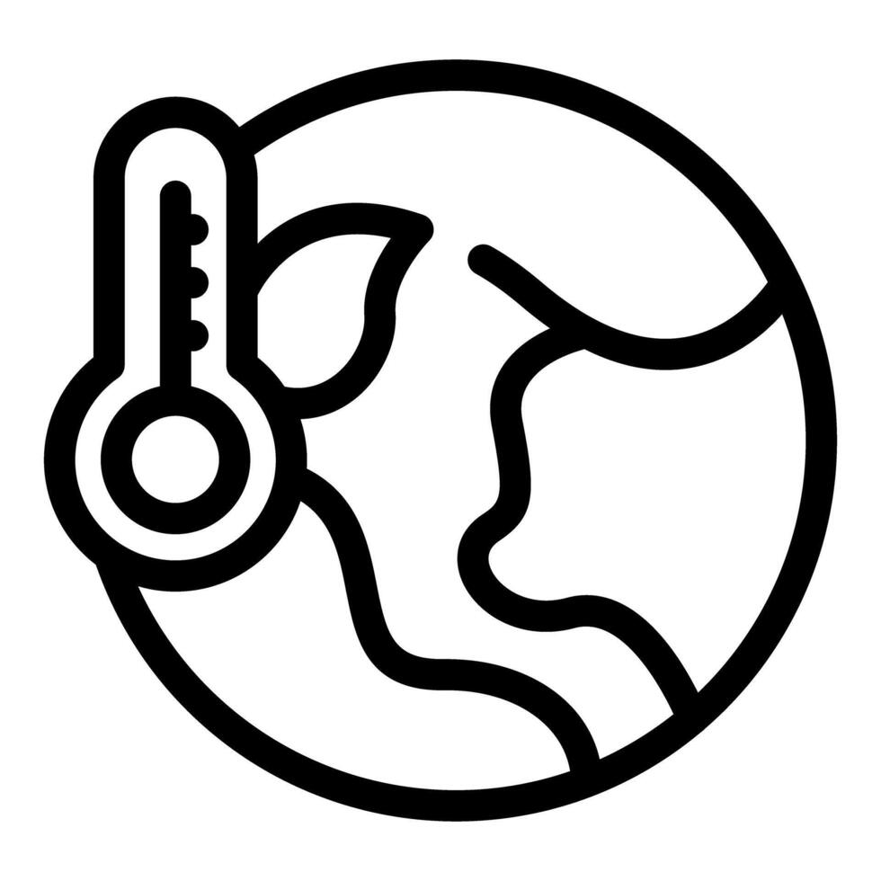 Global warming icon showing earth and thermometer vector