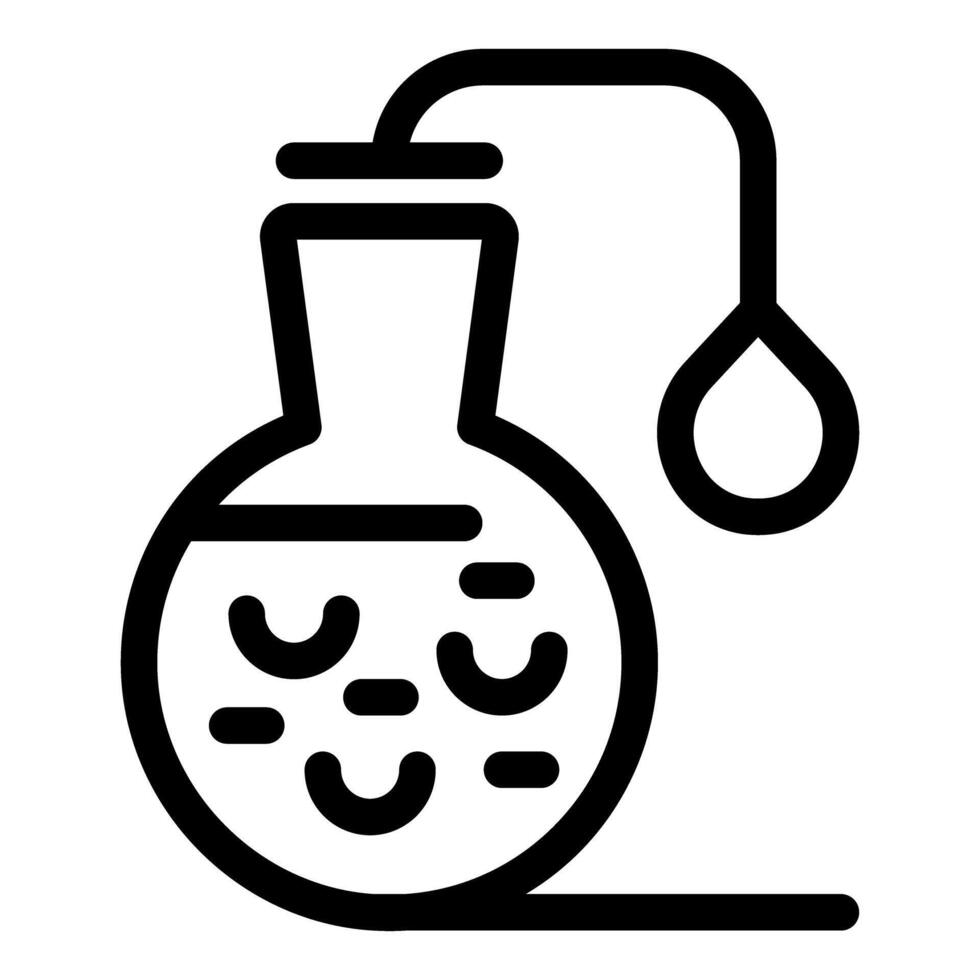 Chemical flask with noose evoking death by poisoning concept vector