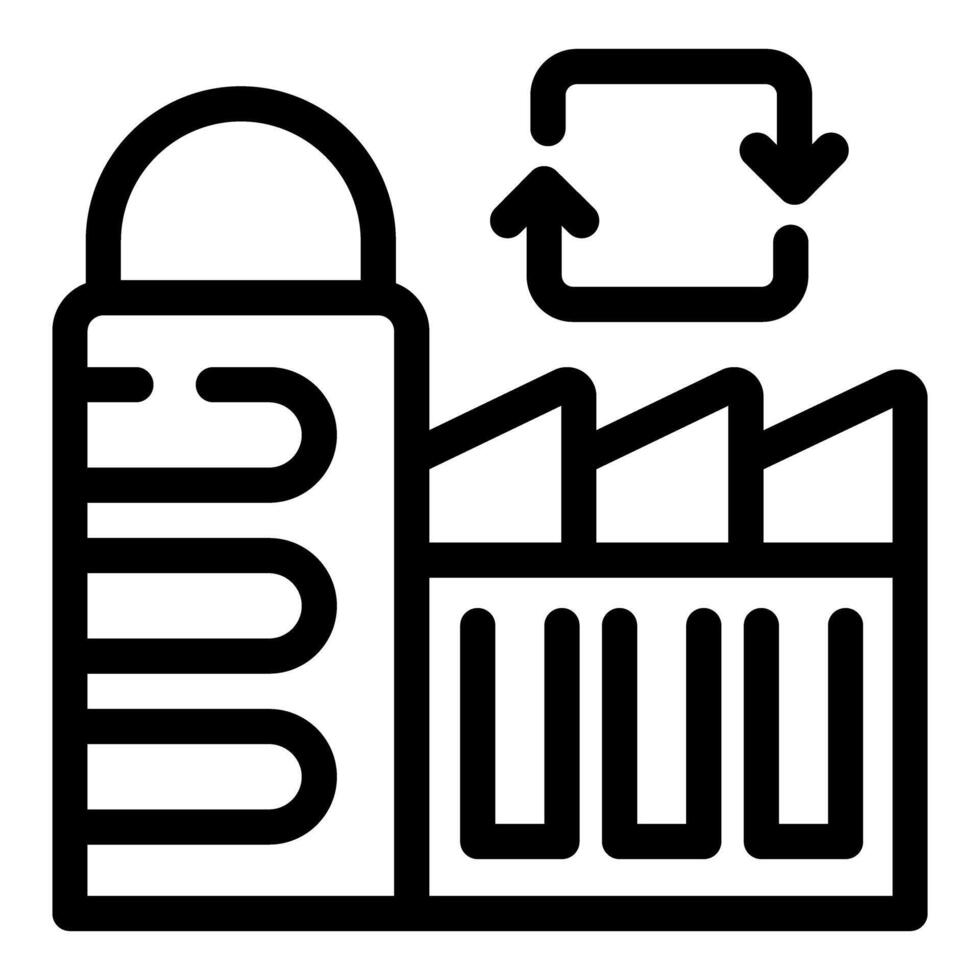 Industrial building implementing circular economy practices for sustainable manufacturing vector