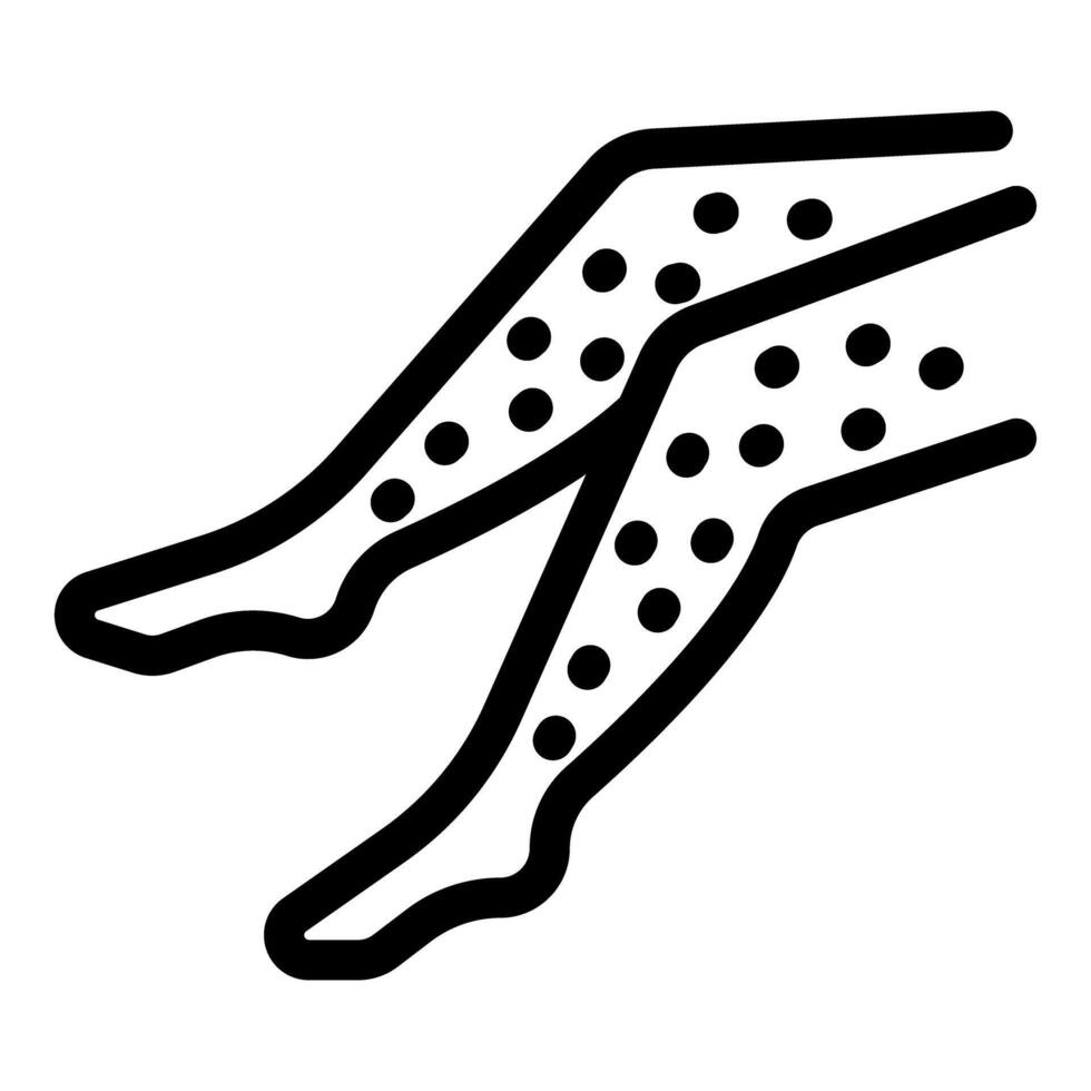 Woman showing legs with varicose veins icon vector