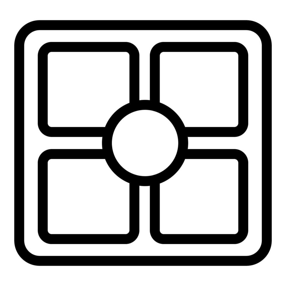 Simple line art geometric grid design featuring a prominent central circle vector